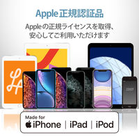ライトニングケーブル 2m まとまる形状記憶ケーブル 抗菌 iPhone iPad ブラック MPA-MUAL20BK エレコム 1個