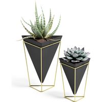 アントレックス Umbra トリッグ フラワーベース デスクオーガナイザー 幅140×奥行140 × 高さ175mm ブラック/ブラス 1セット(大 （直送品）