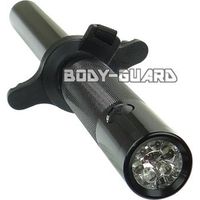 エスエスボディーガード 警棒 ユイル アルミ三段式 26インチ フラッシュライト搭載 ダブルガード ブラック ロックピン式 KF-1 1本（直送品）