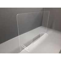 フジテックス アクリルパーテーション クリーナー付 D 窓付 幅1000×奥行200×高さ600mm （飛沫防止・飛沫対策） 透明 1台（直送品）