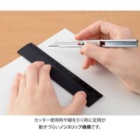 デザインフィル アルミ定規 15cm ノンスリップ 黒 42277006 1セット(2本)