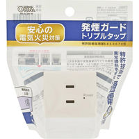 オーム電機 発煙ガードトリプルタップ 3個口 00-2590 1個