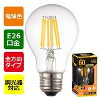 オーム電機 LEDフィラメントタイプ電球 E26 60形相当 電球色 調光器対応 06-3483 1個