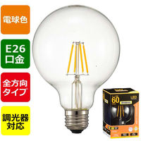 オーム電機 LEDフィラメントタイプボール球 E26 60形相当 電球色 調光器対応 06-3498 1個