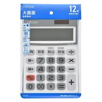 オーム電機 OffiStyle 税率電卓 大画面 12桁 07-8639 1台