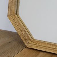 ポッシュリビング ミラー オクト W36×D2.5×H36cm マンゴーウッド/ミラー 41377 1個（直送品）