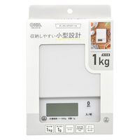 オーム電機 クッキングスケール 1kg計 ホワイト 08-1454 1台