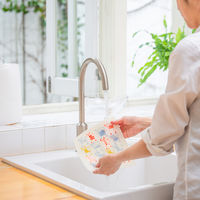 （100%天然素材）スポンジワイプ S 北欧ふきん セルロース 抜群の吸水力 キャッツ マルチカラー 1個 イーオクト