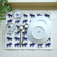 【100%天然素材】 スポンジワイプ L 水切りマット セルロース 抜群の吸水力 ムース ネイビー 1個 イーオクト