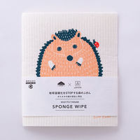 （100%天然素材）スポンジワイプ S 北欧ふきん セルロース 抜群の吸水力 カタカタ はりねずみ 1個 イーオクト