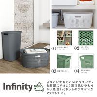 CURVER Infinity（インフィニティ） ふた付きバスケット 60L ダークグレー 1セット（3個）