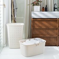 CURVER Softex（ソフテックス） ランドリーバスケット 45L チョークホワイト 1個