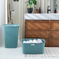 CURVER Softex（ソフテックス） ランドリーバスケット 45L ブルー CV-124 1個