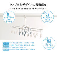 藤栄 干し分けランドリー アルミハンガー スリム 20ピンチ ブルー 1セット（3個）
