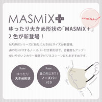 川本産業 MASMiXプラス サンドベージュ×ブラック 使い捨て　不織布　バイカラー　立体マスク 1箱(30枚入)