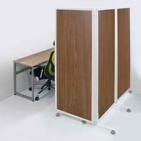 トーカイスクリーン MSパネル折りたたみ3連スクリーン ミディアムウッド 1セット（3連×1枚+キャスター×6個）