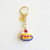 ホビックス HOBBIX ビーズキット 京・レトロ喫茶キーホルダー いちごショートケーキ PB-325 PB325 1セット(3個)（直送品）