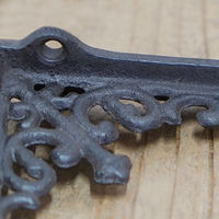 ポッシュリビング アイアンブラケット ミニ ブラウン W2.5×D8×H8cm キャストアイアン 62344 1セット(4個)（直送品）