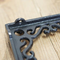 ポッシュリビング アイアンブラケット ブラウン W3.5×D18.5×H18.5cm キャストアイアン 62034 1セット(2個)（直送品）