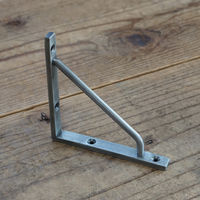 ポッシュリビング ブラケットSS シルバー W1×D10.5×H10.5cm アイアン 63691 1セット(2個)（直送品）