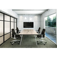 【組立設置込】プラス インテオ 会議テーブル 幅3600×奥行1200mm Lウォルナット×メッキ IN-3612RBH-N LW/P 1台（直送品）