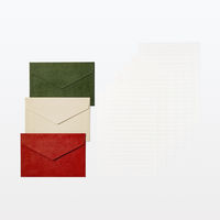 無印良品 レターセット アソート 赤・アイボリー・緑 （封筒３枚 便箋６枚） 1セット（1袋×2） 良品計画