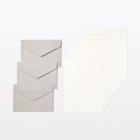 無印良品 レターセット グレー（封筒３枚 便箋６枚） 1セット（1袋×2） 良品計画