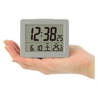 ノア精密 MAG（マグ）デジタル目覚まし時計 ブリム グレー 幅93×奥行52×高さ74mm[デジタル 温度表示 アラームカレンダー] 1個