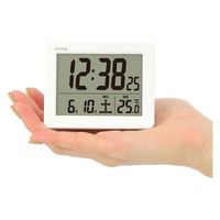 ノア精密 MAG（マグ）デジタル目覚まし時計 ブリム ホワイト 幅93×奥行52×高さ74mm[デジタル 温度表示 アラームカレンダー] 1個