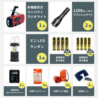 防災セット 中身だけ 3人用 防災士監修 非常用持ち出し袋 防災ラジオ 非常食 保存水 モバイルバッテリー 警戒レベル4（直送品）