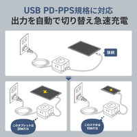 サンワサプライ USB急速充電機能付きタップGaN PD67W TAPーB111C3BK 1個