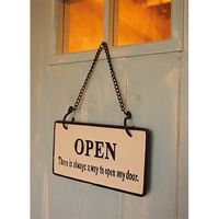 ポッシュリビング アイアンプレート 「OPEN&CLOSED」 W21.5×D3.5×H27.5cm 63422 1個（直送品）