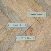 ポッシュリビング サインプレート 「TOILET」 アンティークゴールド W8×D0.2×H2cm アイアン 63952 1個（直送品）