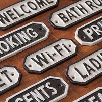 ポッシュリビング サインプレート 「SMOKING AREA」 ホワイト W22.5×D0.5×H5cm キャストアイアン 63591 1個（直送品）