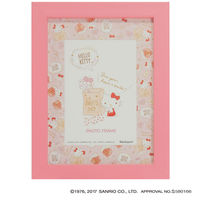 【アウトレット】ナカバヤシ 木製フォトフレーム　マット入　Ｌ判　ハローキティ フーTWー108ー1 ピンク　1個