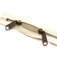 日本紐釦貿易 Y.K.K 両開金属ファスナー40cm AG 生成 5本 5RGMKB40-801 1セット3袋(1袋5本入、（直送品）