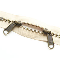 日本紐釦貿易 Y.K.K 両開金属ファスナー40cm AG ベージュ 5本 5RGMKB40-572 1セット3袋(1袋5本入、（直送品）