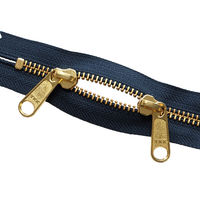 日本紐釦貿易 Y.K.K 両開金属ファスナー40cm ゴールド 紺 5本 5RGM40-560 1セット3袋(1袋5本入、（直送品）
