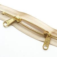 日本紐釦貿易 Y.K.K 両開金属ファスナー40cm ゴールド ベージュ 5本 5RGM40-572 1セット3袋(1袋5本入、（直送品）