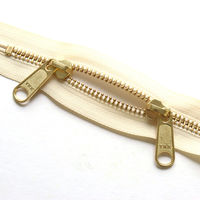 日本紐釦貿易 Y.K.K 両開金属ファスナー40cm ゴールド 生成 5本 5RGM40-801 1セット3袋(1袋5本入、（直送品）