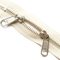 日本紐釦貿易 Y.K.K 両開金属ファスナー40cm シルバー ベージュ 5本 5RNM40-572 1セット3袋(1袋5本入、（直送品）