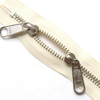 日本紐釦貿易 Y.K.K 両開金属ファスナー40cm シルバー 生成 5本 5RNM40-801 1セット3袋(1袋5本入、（直送品）