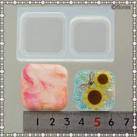 亀島商店 ラブリー レジンクラフト用 ソフトモールド 四角フラット 大 1個入 KAM-REJ-527 1セット(2個)（直送品）