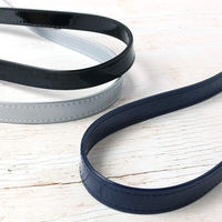 日本紐釦貿易 PVCハンドル ブラック 全長58cm×幅17mm LGH30-B 1セット(2組)（直送品）