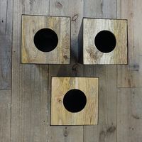 ポッシュリビング ダストボックス スクエアL　W20×D20×H28cm マンゴーウッド/アイアン 41320 1個（直送品）