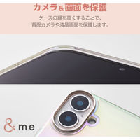 iPhone16 ケース ハイブリッド 衝撃吸収 オーロラ &me クリア PM-A24AHVCACR エレコム 1個（直送品）