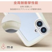 iPhone16 ケース ハイブリッド 衝撃吸収 オーロラホワイトフレーム×ミラー PM-A24AHVPMAWH エレコム 1個（直送品）