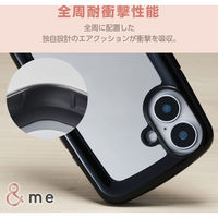 iPhone16 ケース ハイブリッド 衝撃吸収 ブラックフレーム×ミラー PM-A24AHVPMBK エレコム 1個（直送品）