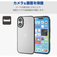 iPhone16 ケース ソフト 衝撃吸収 薄型 メタリックブラック PM-A24AUCTMBK エレコム 1個（直送品）