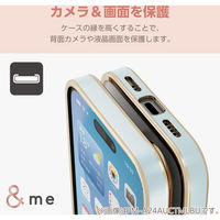 iPhone16 ケース ソフト 衝撃吸収 メタリックライン グレージュ PM-A24AUCTMLGB エレコム 1個（直送品）